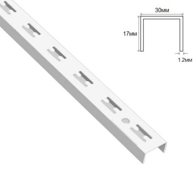 MW-2201 Профиль перфорированный 2400*17*30мм. S=1.2мм. Цвет: Белый матовый MW-2201 Профиль перфорированный 2400*17*30мм. S=1.2мм. Цвет: Белый матовый